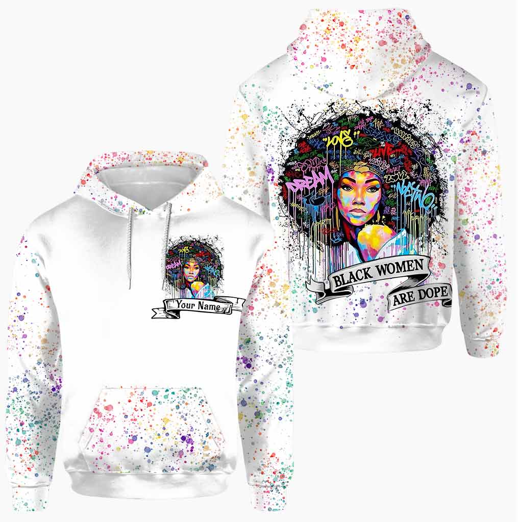 Black women are dope African American personalized all over printed hoodie and leggings