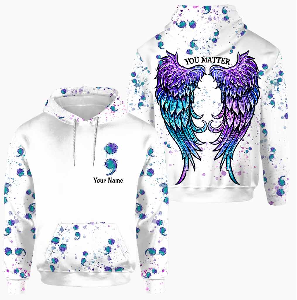 You matter angel wings suicide prevention personalized all over printed hoodie and leggings