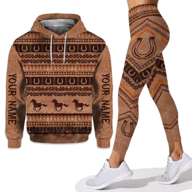 Wild horse tribal pattern personalized all over printed hoodie and leggings