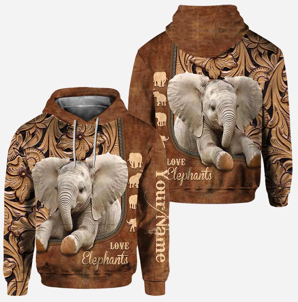 Love elephants personalized all over printed hoodie and leggings