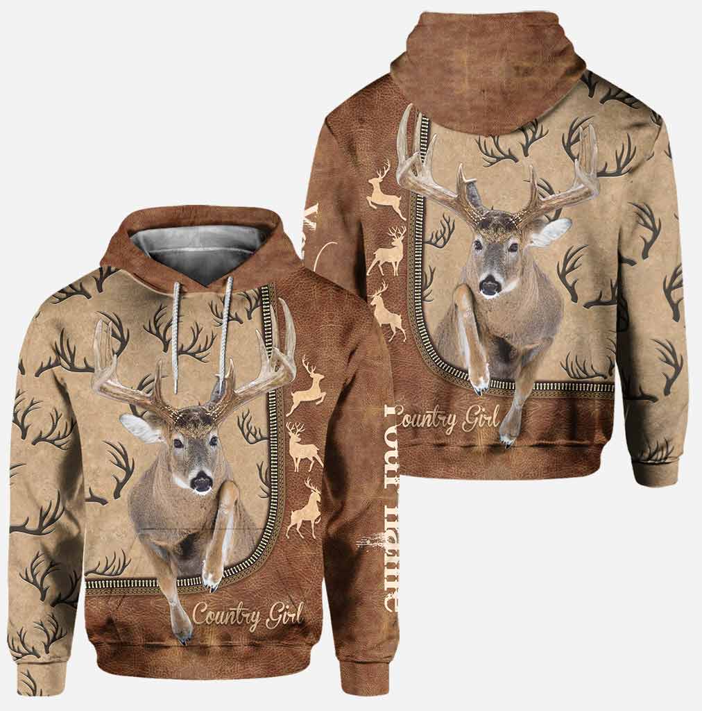 Hunting country girl personalized all over printed hoodie and leggings