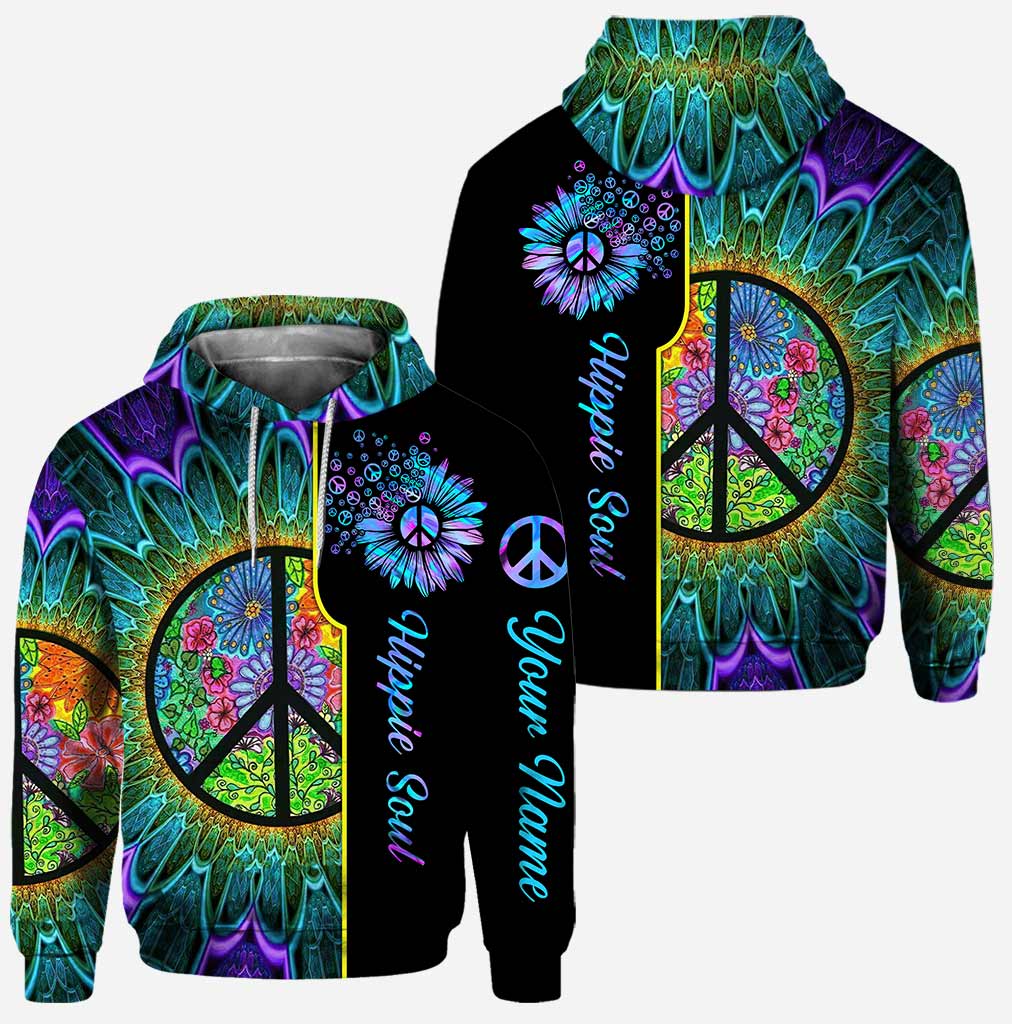 Hippie soul personalized all over printed hoodie and leggings