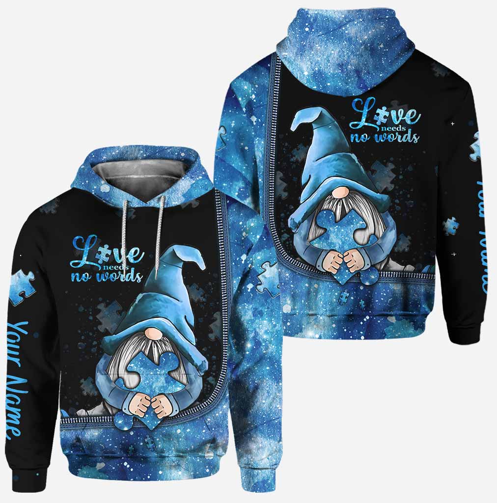 Love needs no words autism awareness personalized all over printed hoodie and leggings