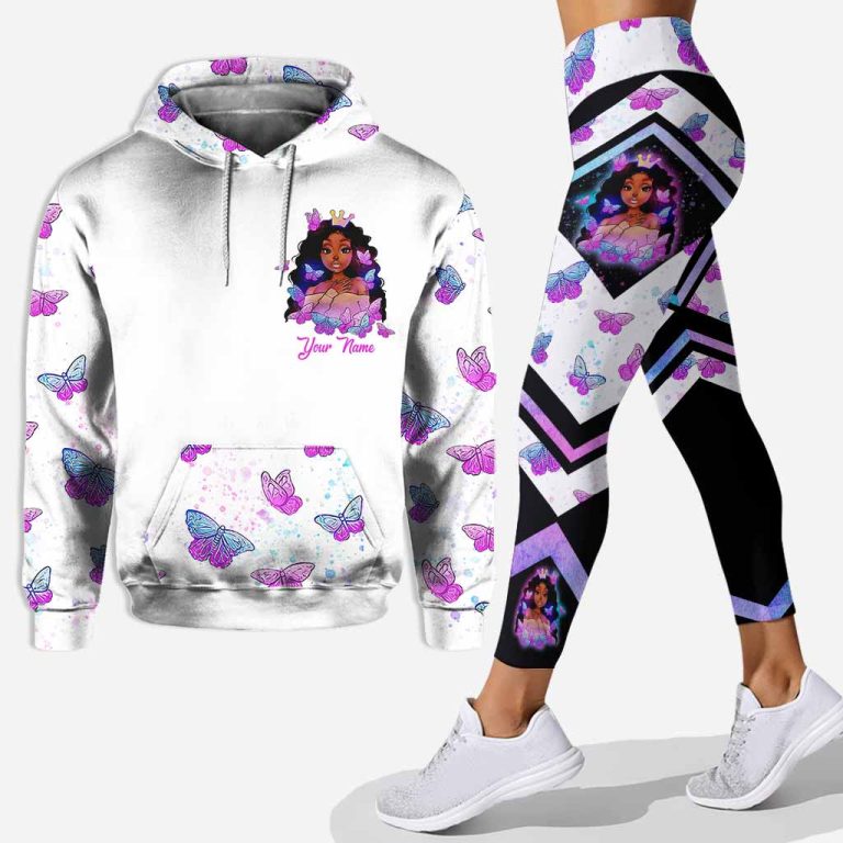 African American A queen was born in May personalized all over printed hoodie and leggings