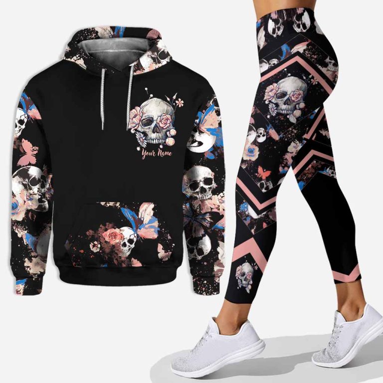 Skull May girl with tattoos personalized all over printed hoodie and leggings