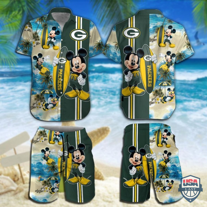 Green Bay Packers Mickey Mouse Hawaiian Shirt Beach Short – Hothot 060122