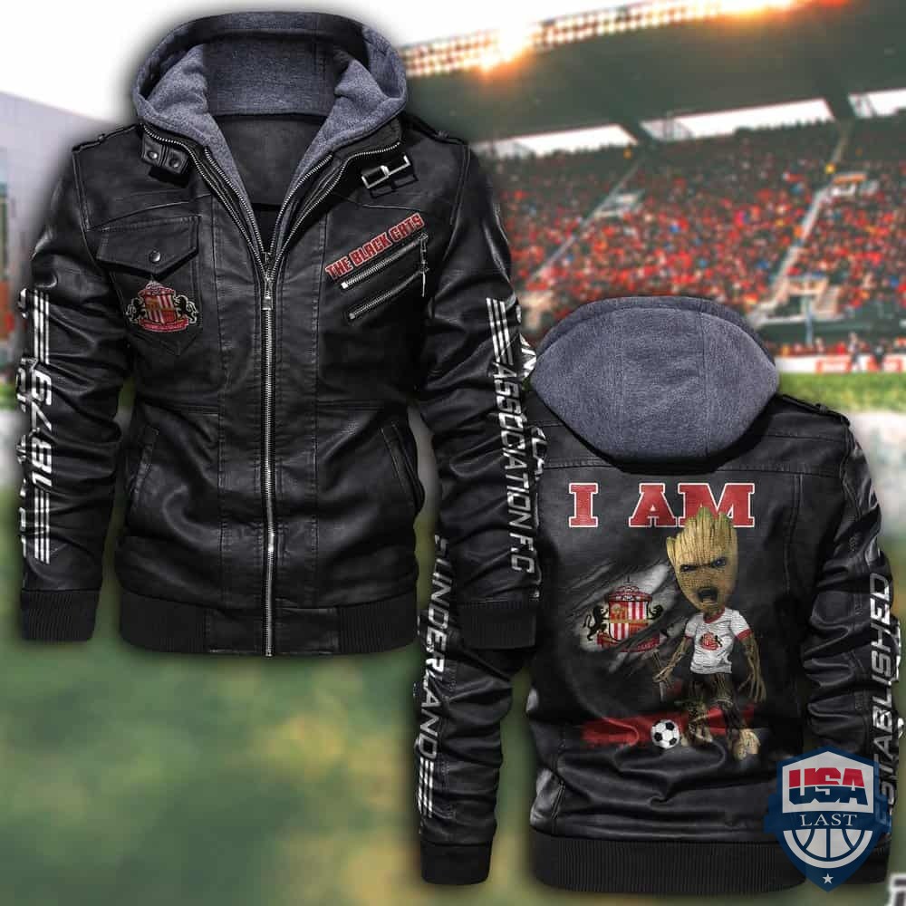 Sunderland FC Baby Groot Hooded Leather Jacket – Hothot 150122