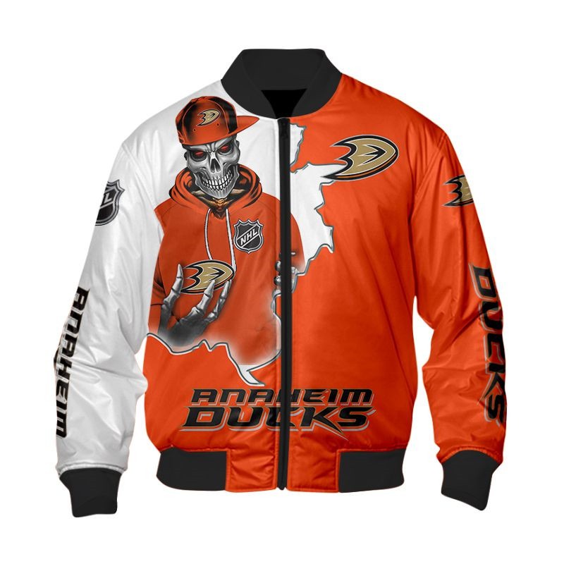 NHL Anaheim Ducks Death Skull Bomber Jacket – Hothot 250122