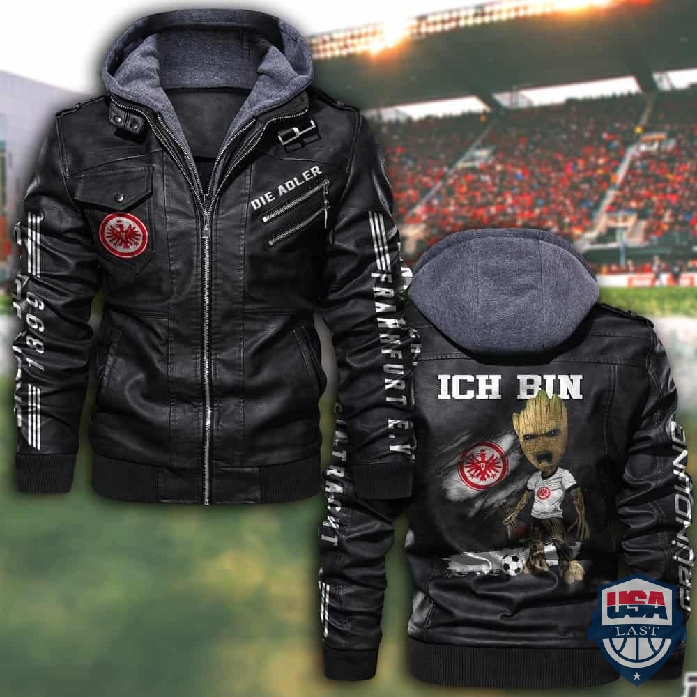 NEW Eintracht Frankfurt FC Hooded Leather Jacket – Hothot 170122