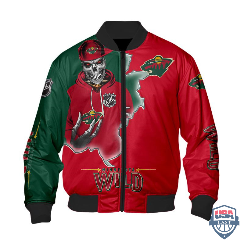 NHL Minnesota Wild Death Skull Bomber Jacket – Hothot 260122