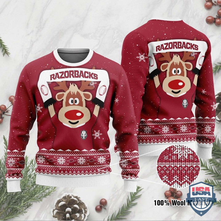 NCAA Arkansas Razorbacks Funny Deer Ugly Christmas Sweater – Hothot 240122
