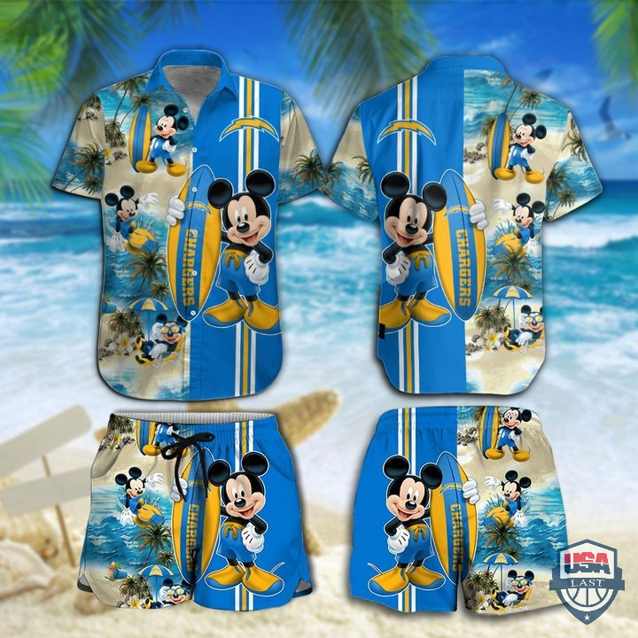 Los Angeles Chargers Mickey Mouse Hawaiian Shirt Beach Short – Hothot 060122
