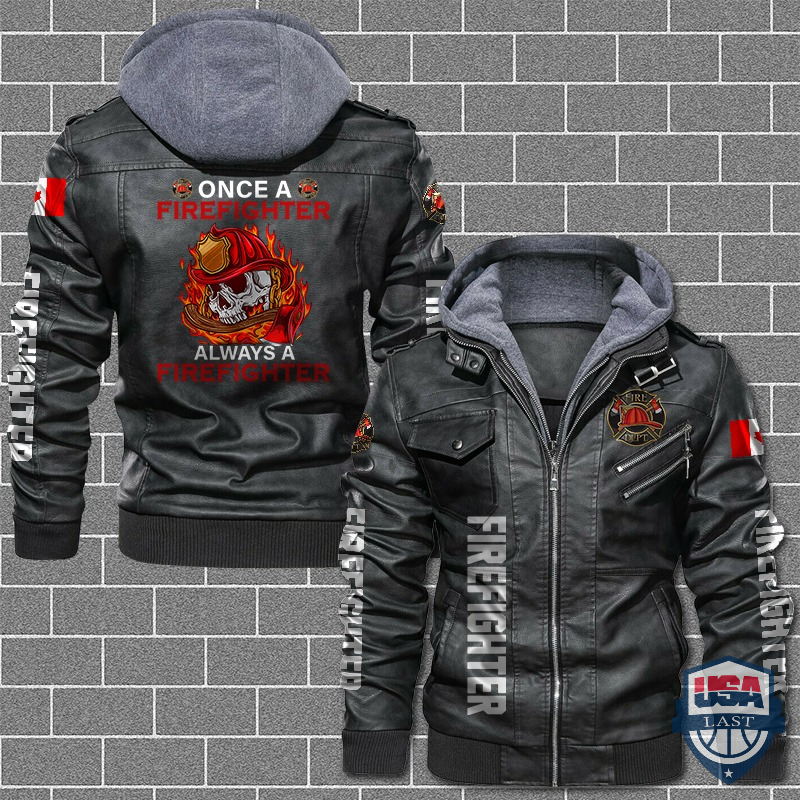 [Hot] Once A Firefighter Always A Firefighter Canadian Flag Leather Jacket – Hothot 180122