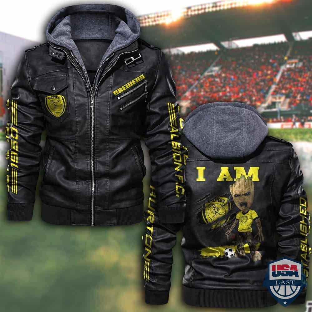 Burton Albion FC Baby Groot Hooded Leather Jacket – Hothot 150122