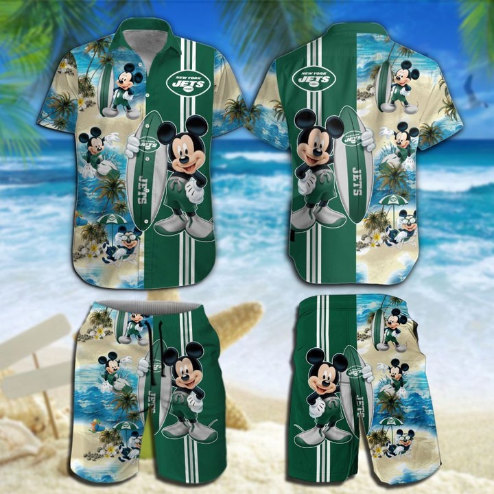 New York Jets Mickey Mouse Hawaiian Shirt Beach Short – Hothot 060122