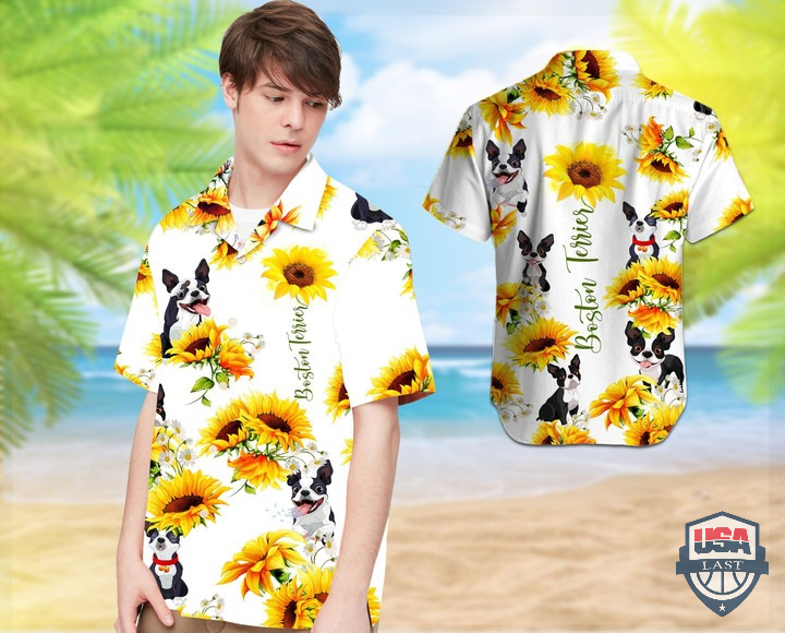 Boston Terrier Sunflower Hawaiian Shirt – Hothot 060122