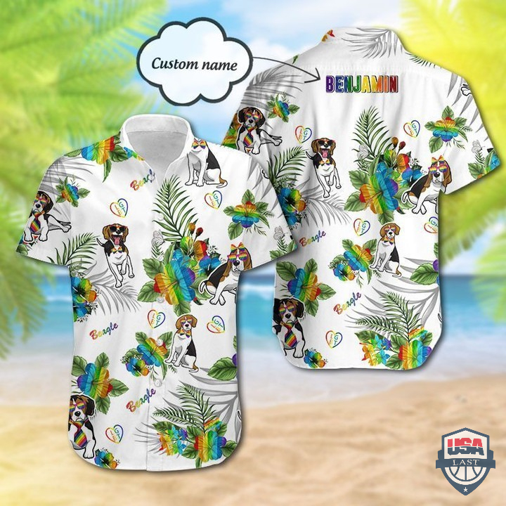 Beagle LGBT Custom Name Hawaiian Shirt – Hothot 080122