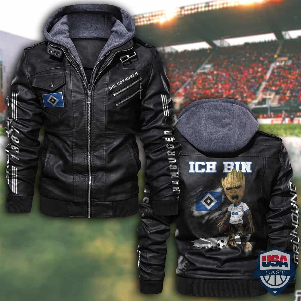 NEW Hamburger SV FC Hooded Leather Jacket – Hothot 170122