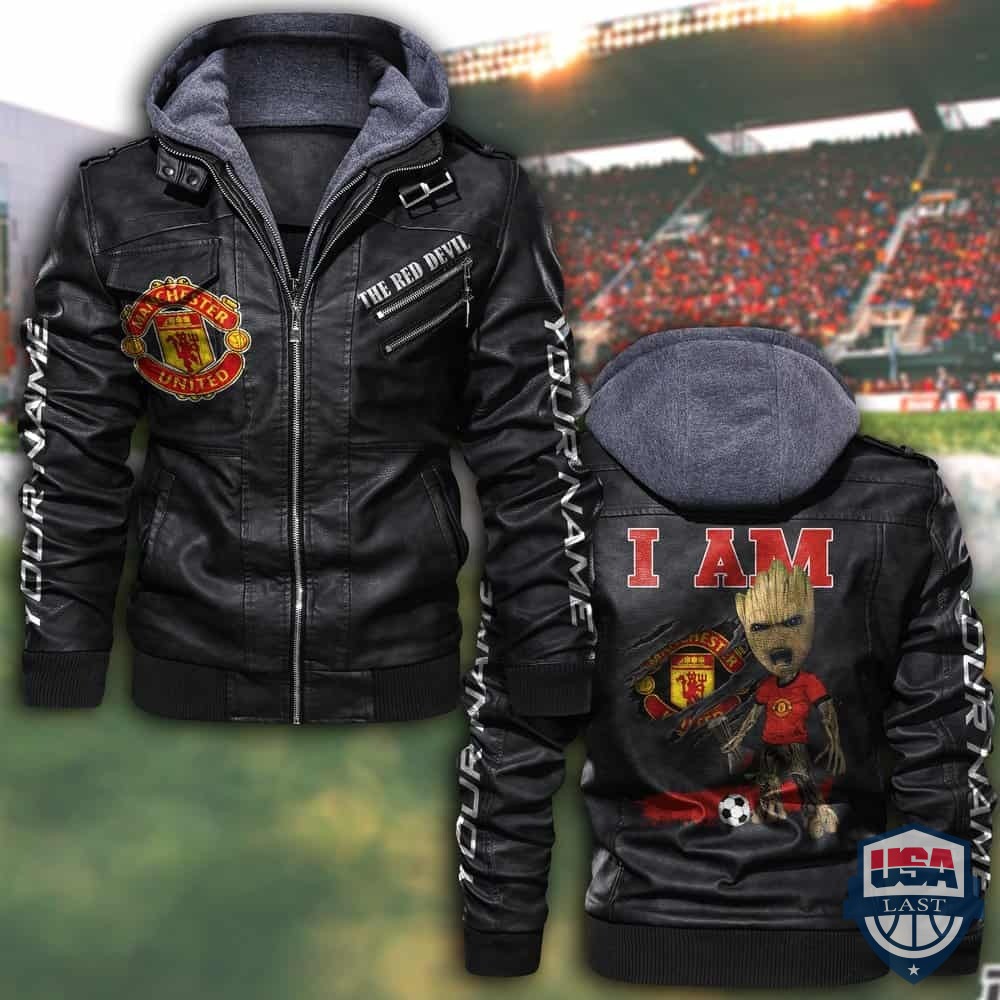 Customize Groot I Am Manchester United Fan Leather Jacket – Hothot 150122