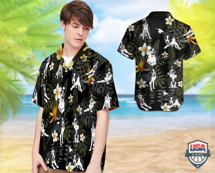 Border Collie Dog Tropical Leaves Hawaiian Shirt – Hothot 080122