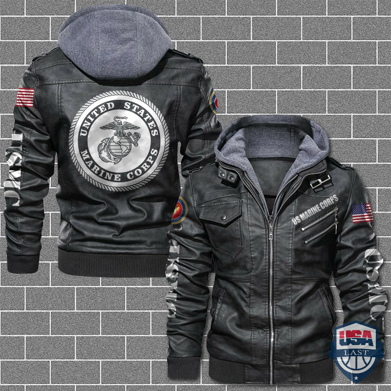 [Hot] United States Marine Corps Hooded Leather Jacket – Hothot 180122