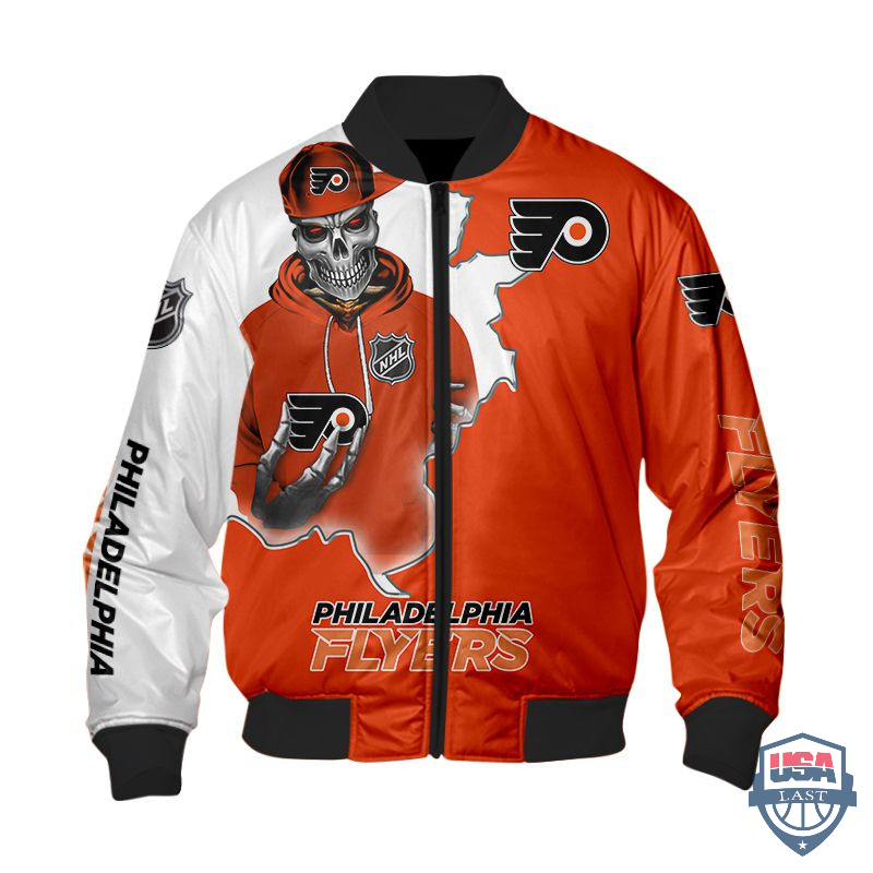 NHL Philadelphia Flyers Death Skull Bomber Jacket – Hothot 260122
