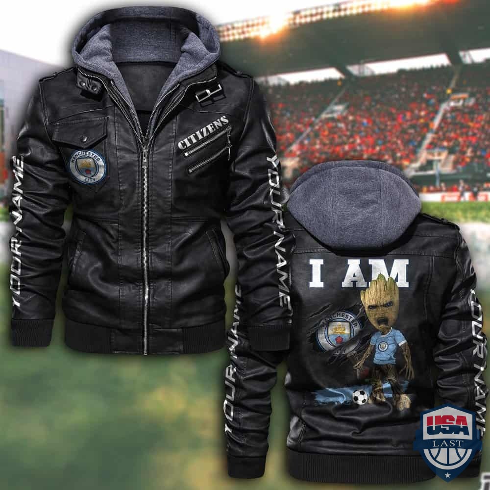 Customize Groot I Am Manchester City Fan Leather Jacket – Hothot 150122