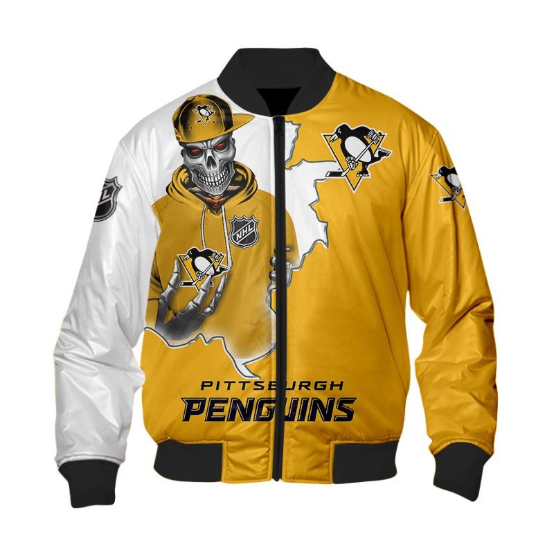 NHL Pittsburgh Penguins Death Skull Bomber Jacket – Hothot 250122