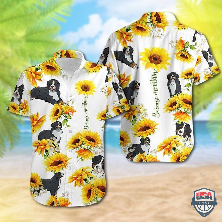 Bernese Mountain And Sun Flower Hawaiian Shirt – Hothot 080122