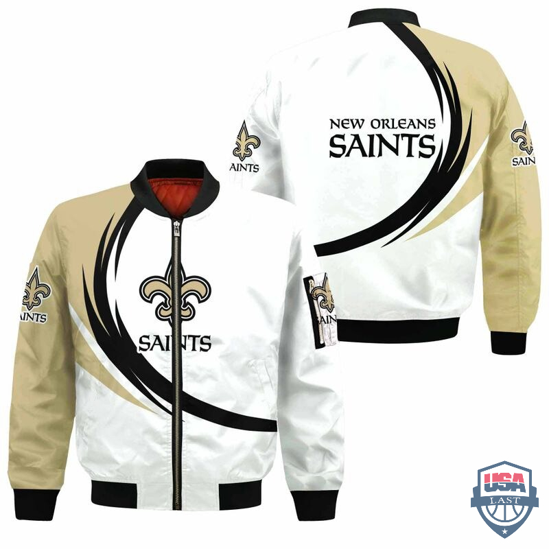 NFL New Orleans Saints Curve Design Bomber Jacket – Hothot 260122