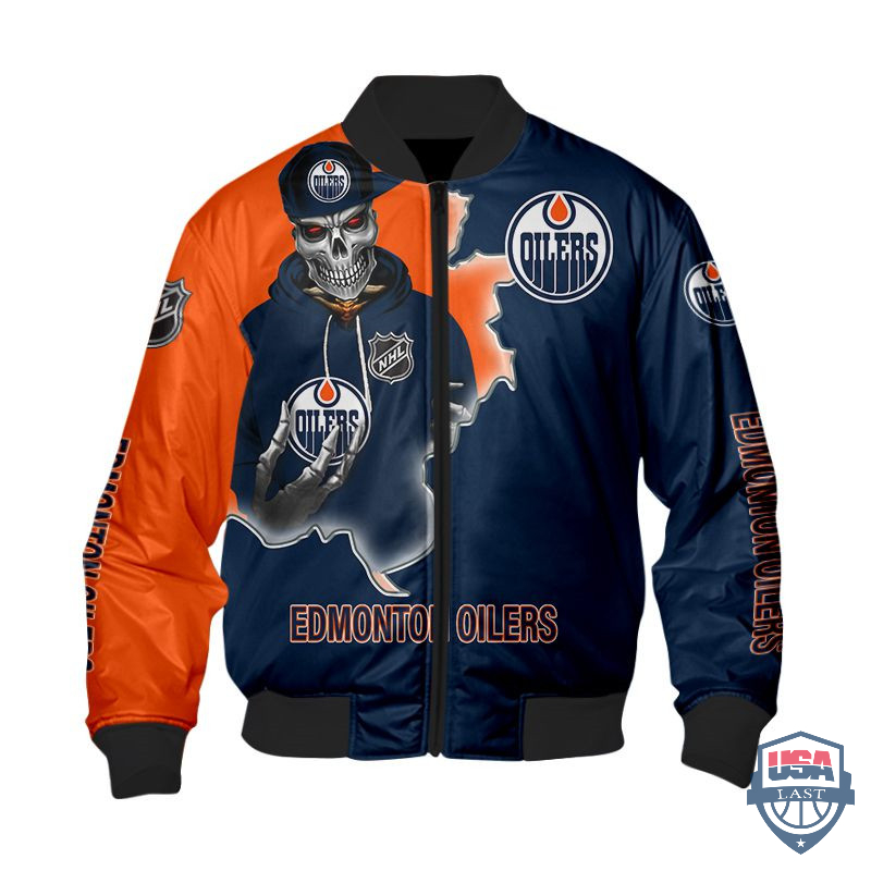 NHL Edmonton Oilers Death Skull Bomber Jacket – Hothot 260122