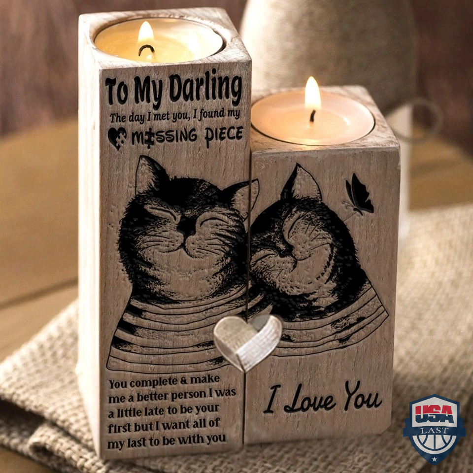 Cat Couple To My Darling The Day I Met You I Found My Missing Piece Candle Holder – Hothot 050122