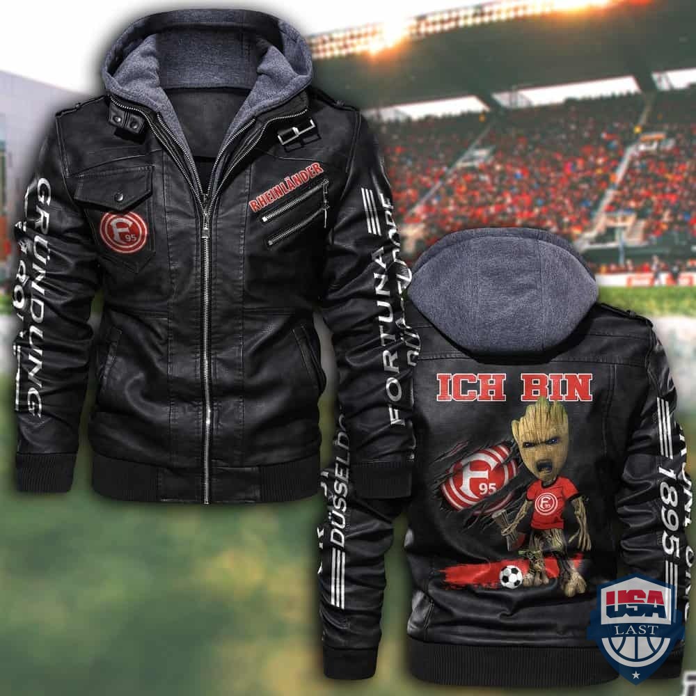 NEW Fortuna Düsseldorf FC Hooded Leather Jacket – Hothot 170122