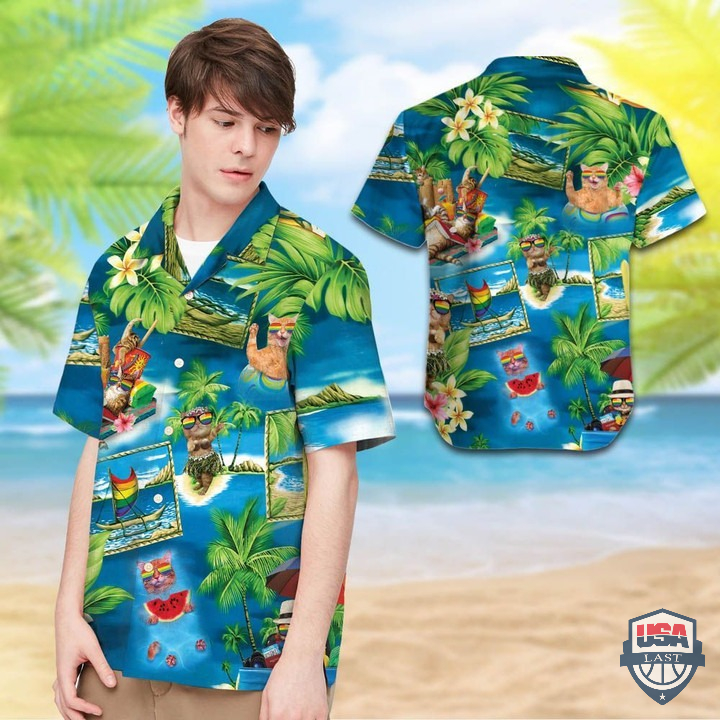 LGBT Cats And Tropical Leaves Hawaiian Shirt – Hothot 060122
