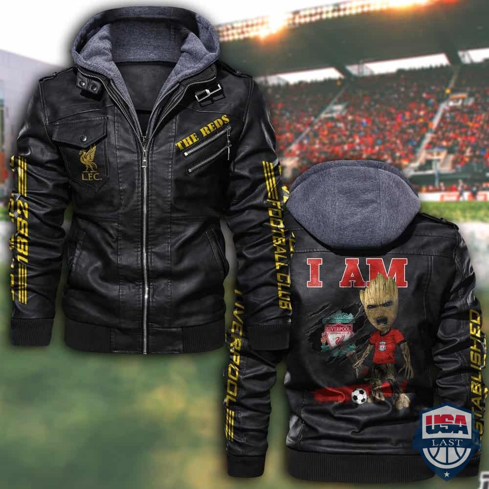 Liverpool FC Baby Groot Hooded Leather Jacket – Hothot 150122