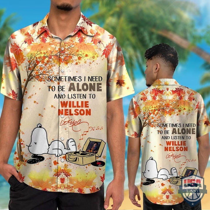Snoopy Sometimes I Need To Be Alone And Listen To Willie Nelson Hawaiian Shirt Beach Short – Hothot