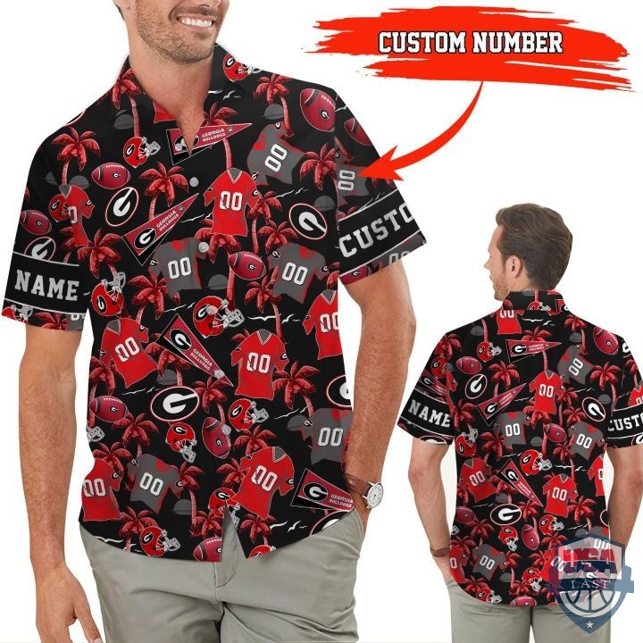 Georgia Bulldogs Custom Name And Number Hawaiian Shirt – Hothot