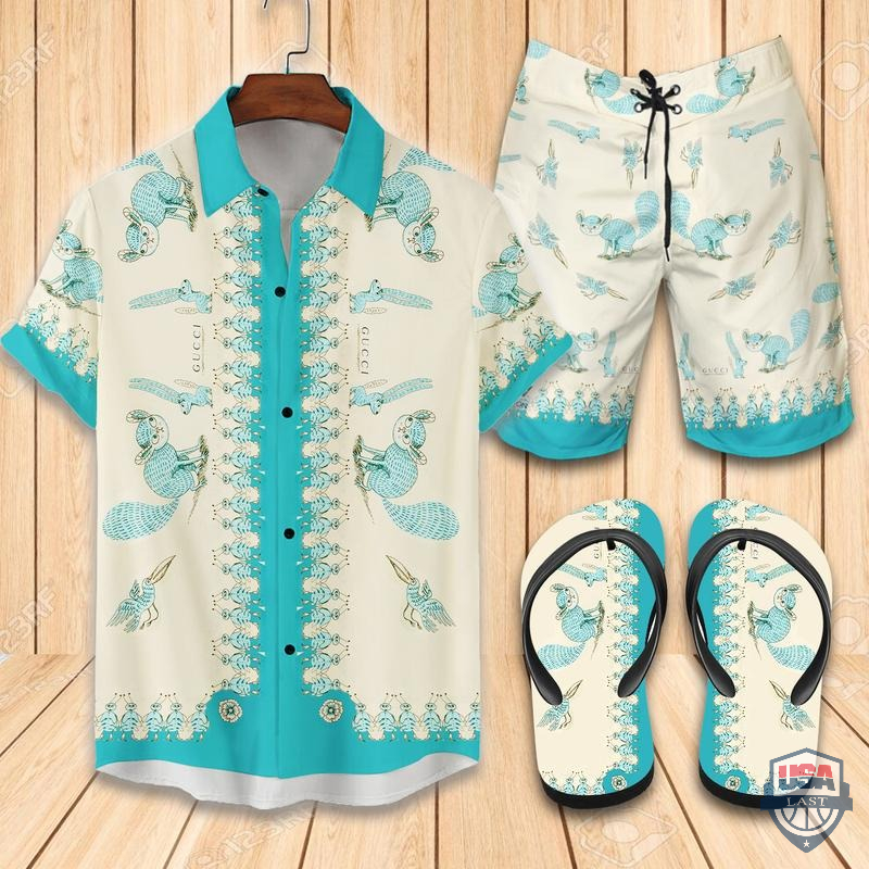 Gucci Set Hawaiian Shirt Beach Short 07 – Hothot