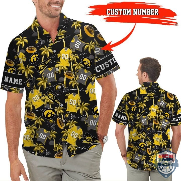 Iowa Hawkeyes Custom Name And Number Hawaiian Shirt – Hothot