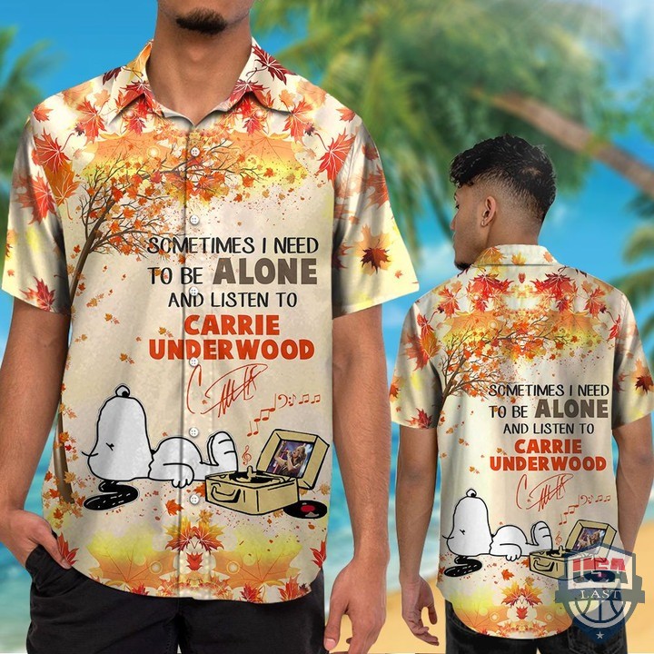Snoopy Sometimes I Need To Be Alone And Listen To Carrie Underwood Hawaiian Shirt Beach Short – Hothot