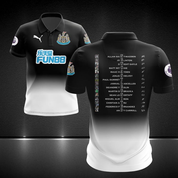 Newcastle United F.C Players Signatures Polo Shirt- Hothot