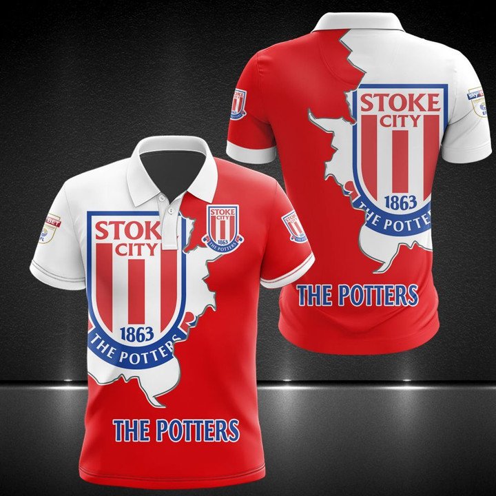 Stoke City F.C 3D The Potters Polo Shirt- Hothot