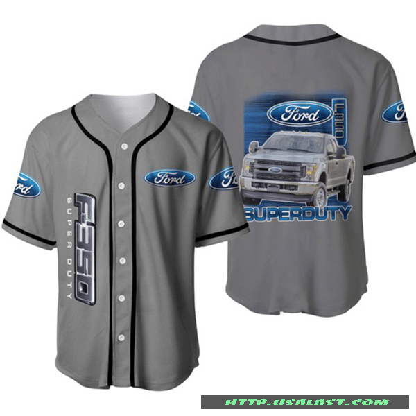 Ford Super Duty Gray Baseball Jersey Shirt – Hothot