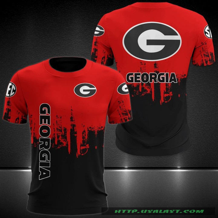 Georgia Football Red And Black 3D All Over Print Shirts – Hothot