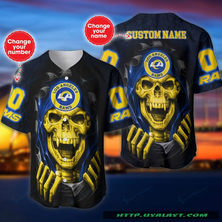 Personalized Los Angeles Rams Vampire Skull Baseball Jersey Shirt – Hothot