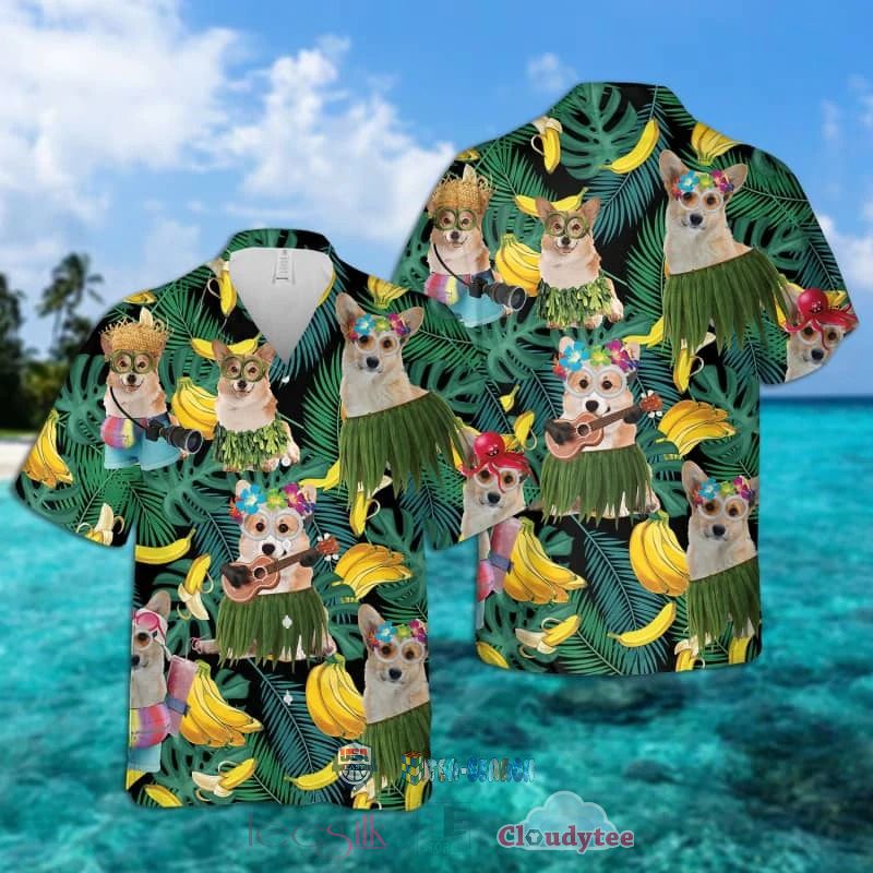 Corgi Banana Tropical Hawaiian Shirt – Hothot