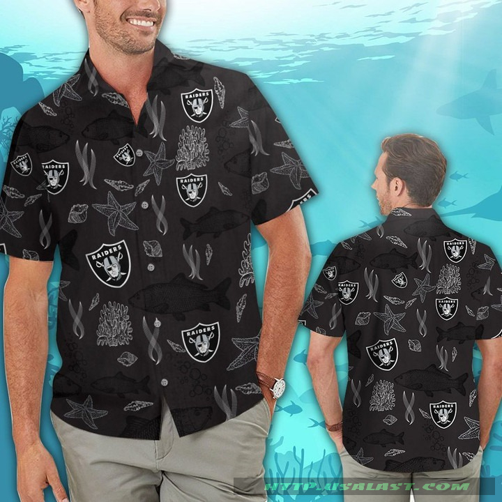 Las Vegas Raiders Ocean Fishes Hawaiian Shirt Beach Short – Hothot