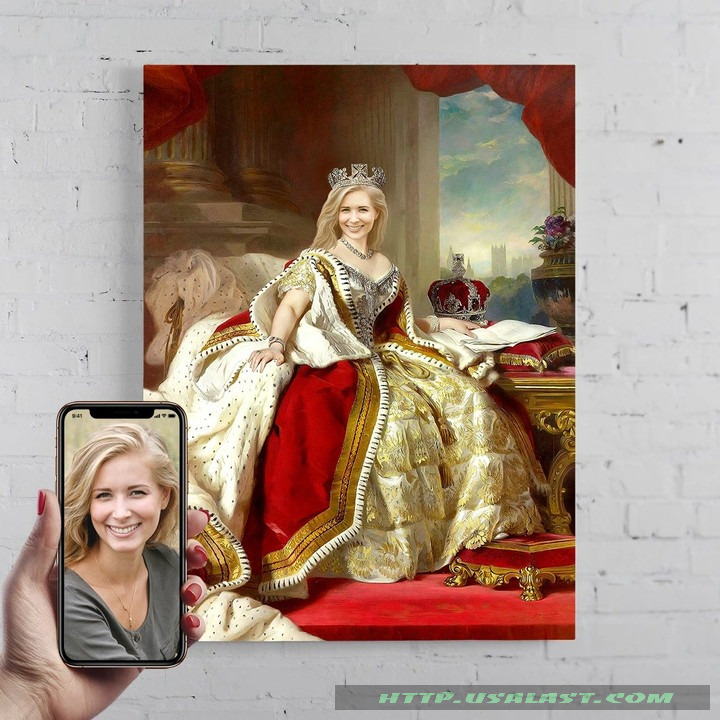 The Queen Personalized Female Portrait Poster Canvas Print – Hothot