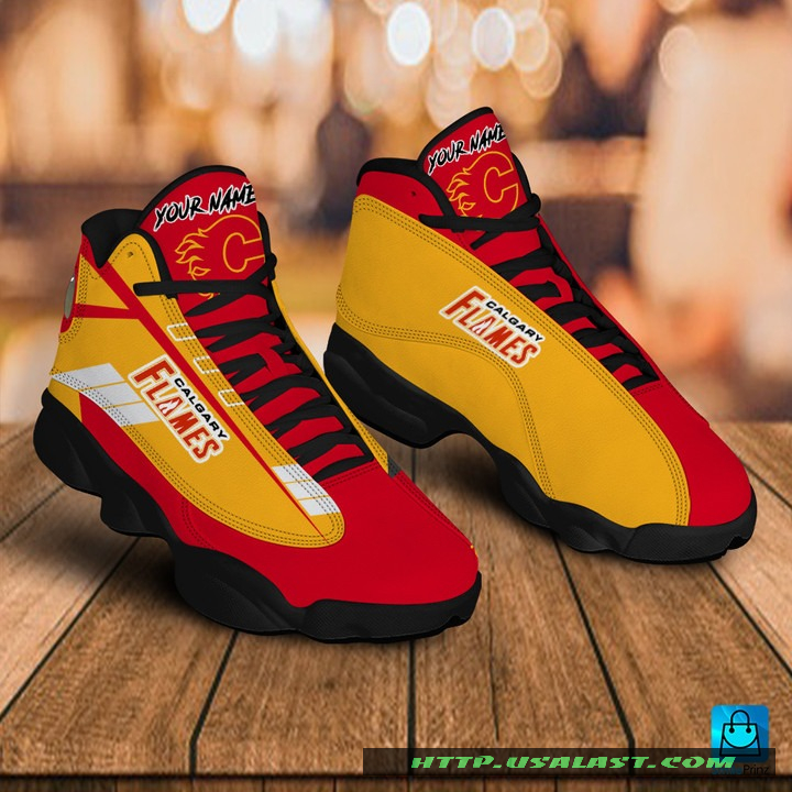 Personalised Calgary Flames Air Jordan 13 Shoes – Usalast