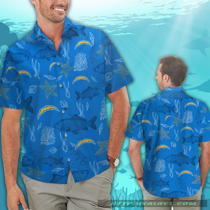 Los Angeles Chargers Ocean Fishes Hawaiian Shirt Beach Short – Hothot